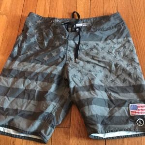 Volcom flag board shorts